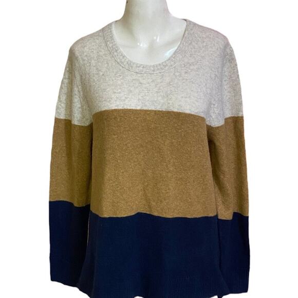 J. Crew Sweaters - J. Crew Colorblock Wool Blend Sweater, Women's size L